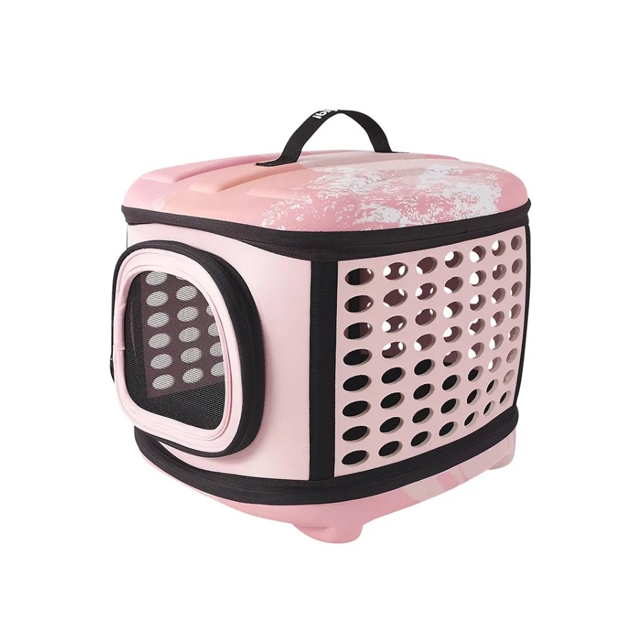 Collapsible Traveling Pet Hand Carrier in Pink Sunset - House Of Pets Delight (HOPD)