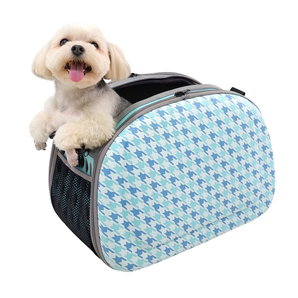 Collapsible Traveling Shoulder Carrier - Houndstooth - House Of Pets Delight (HOPD)