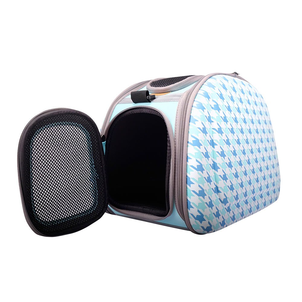 Collapsible Traveling Shoulder Carrier - Houndstooth - House Of Pets Delight (HOPD)