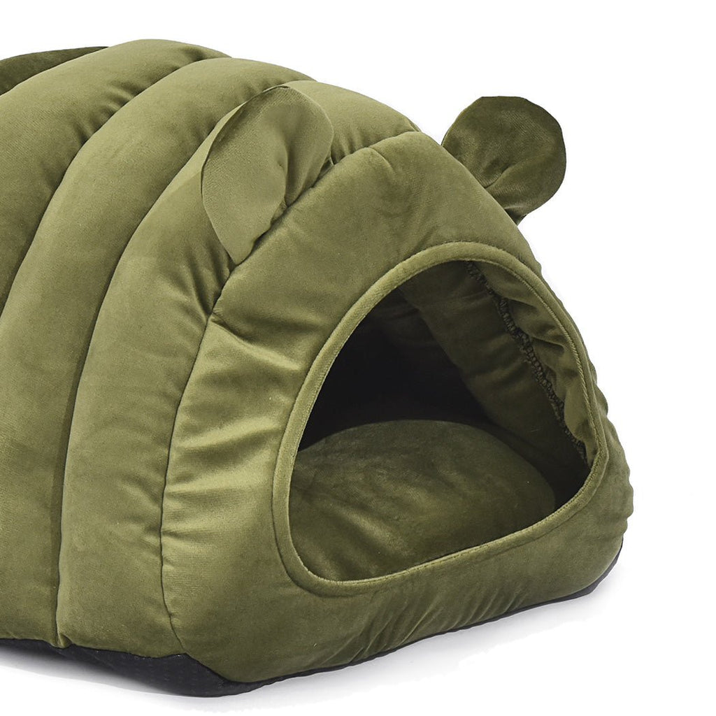 Comfy Cat Cave Igloo Round Nest Green L - House Of Pets Delight (HOPD)