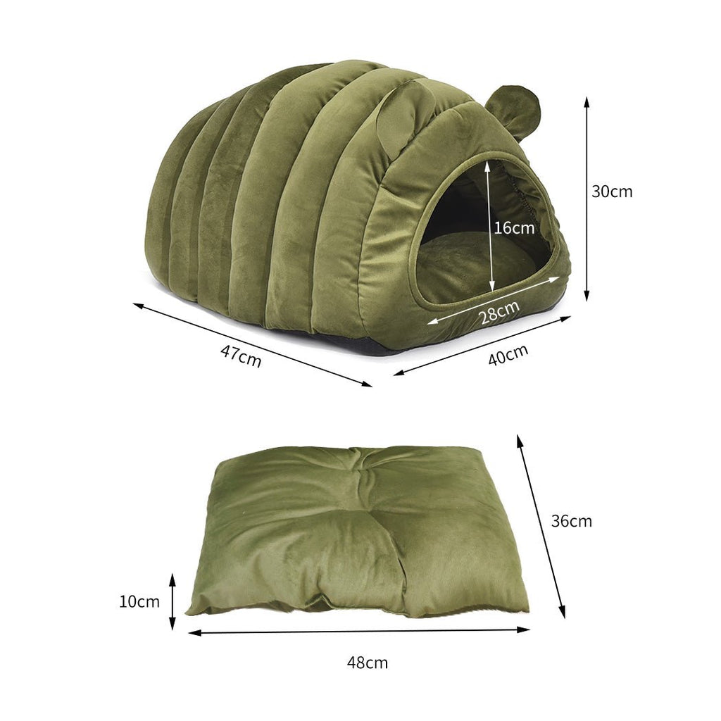 Comfy Cat Cave Igloo Round Nest Green L - House Of Pets Delight (HOPD)