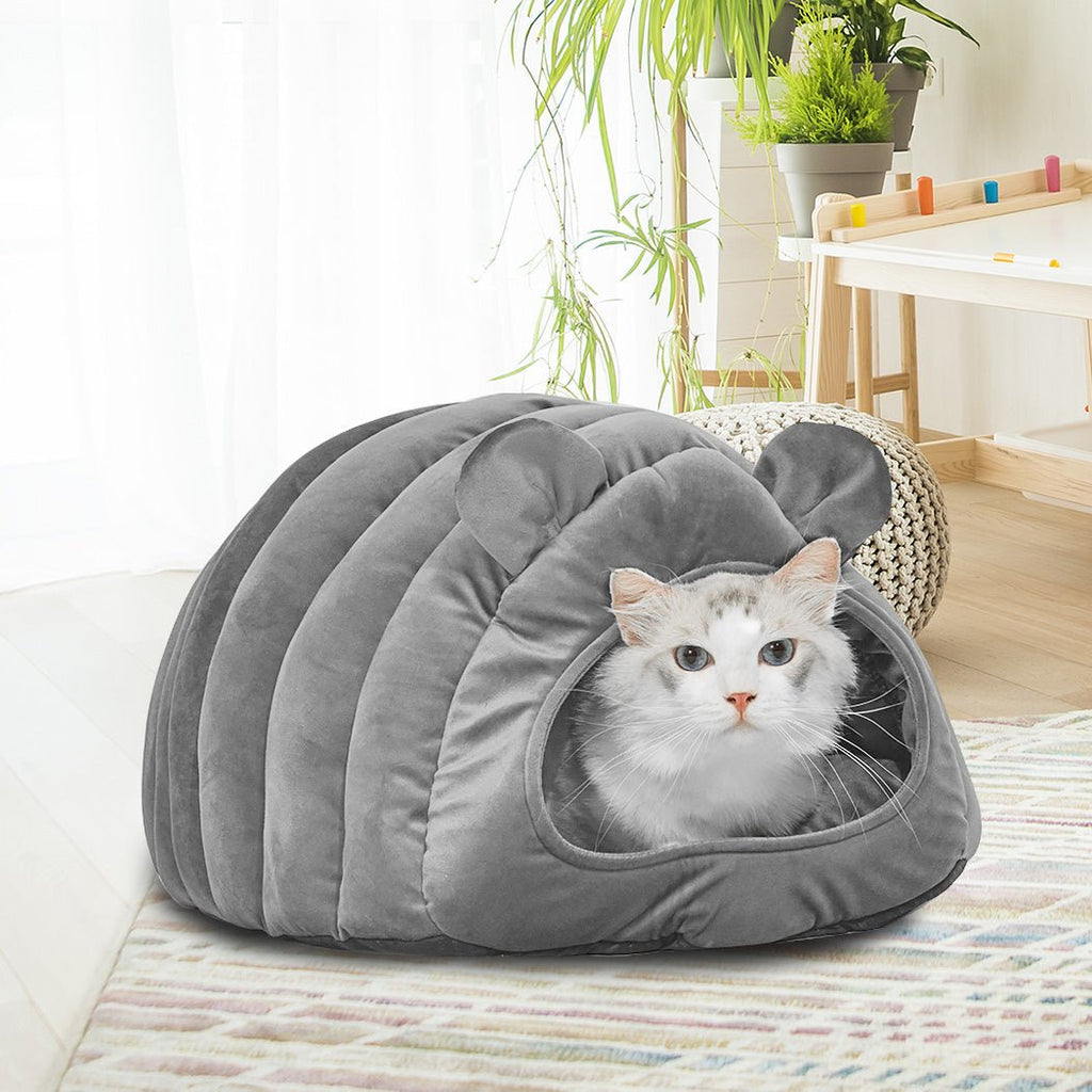 Comfy Cat Cave Igloo Round Nest Grey L - House Of Pets Delight (HOPD)