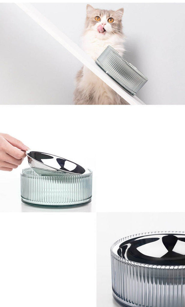 Contemporary Stainless Steel Pet Bowl in Blue - House Of Pets Delight (HOPD)