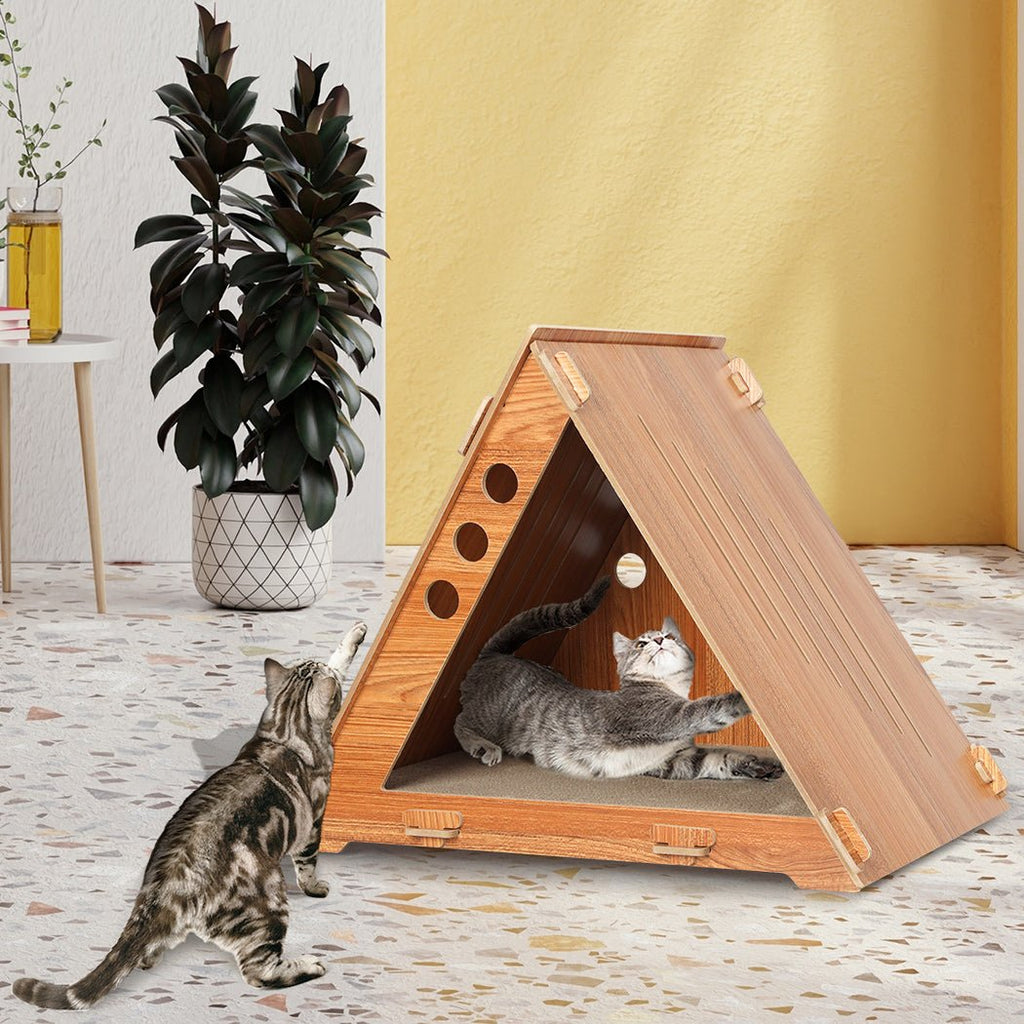 Corrugated Cardboard Cat Scratching Board Bed Condo House - House Of Pets Delight (HOPD)