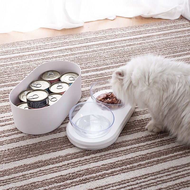 Double Pet Bowl Feeder with Storage Space - House Of Pets Delight (HOPD)