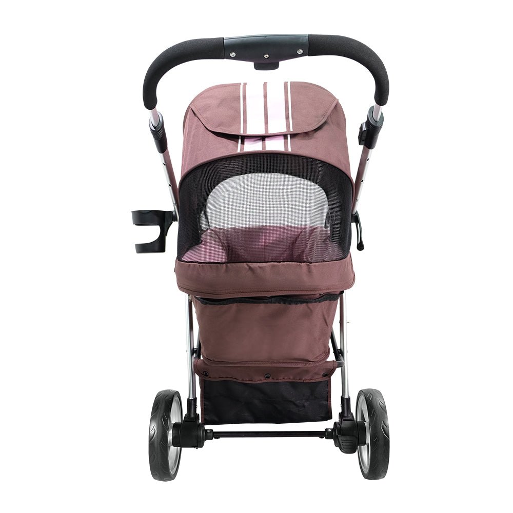 Elegant Retro I Dog Stroller - Brown Pink - House Of Pets Delight (HOPD)