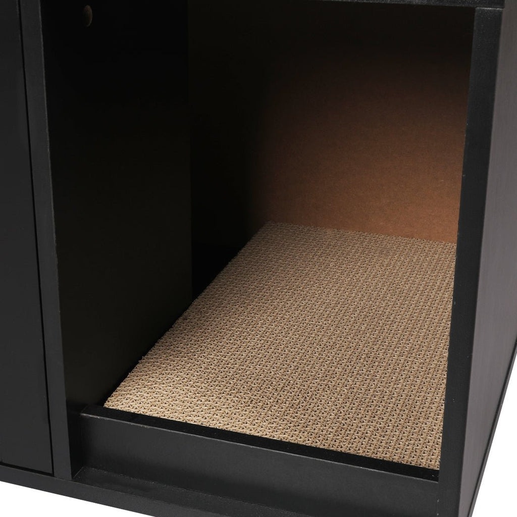 Enclosed Hooded Cat Bed Box Furniture in Black - House Of Pets Delight (HOPD)