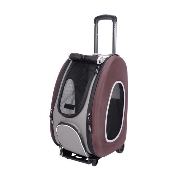 Eva Pet Wheeled Multifunctional Carrier - Chocolate - House Of Pets Delight (HOPD)
