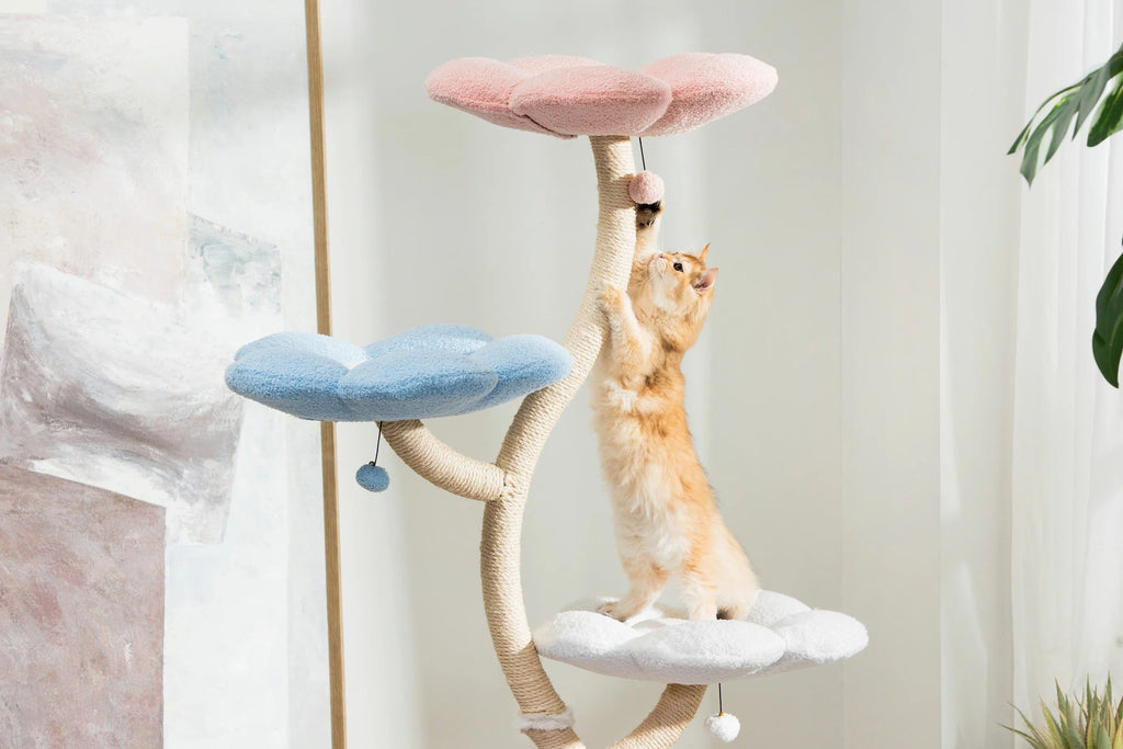 Fairy Cat Tower Deluxe 4 - Tier Designer Flower Cat Tree - House Of Pets Delight (HOPD)