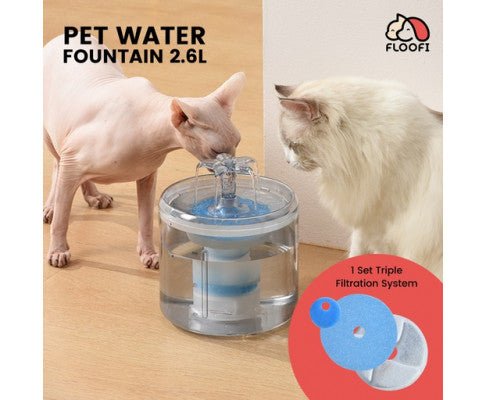 Floofi Pet Water Fountain 2.6L - House Of Pets Delight (HOPD)