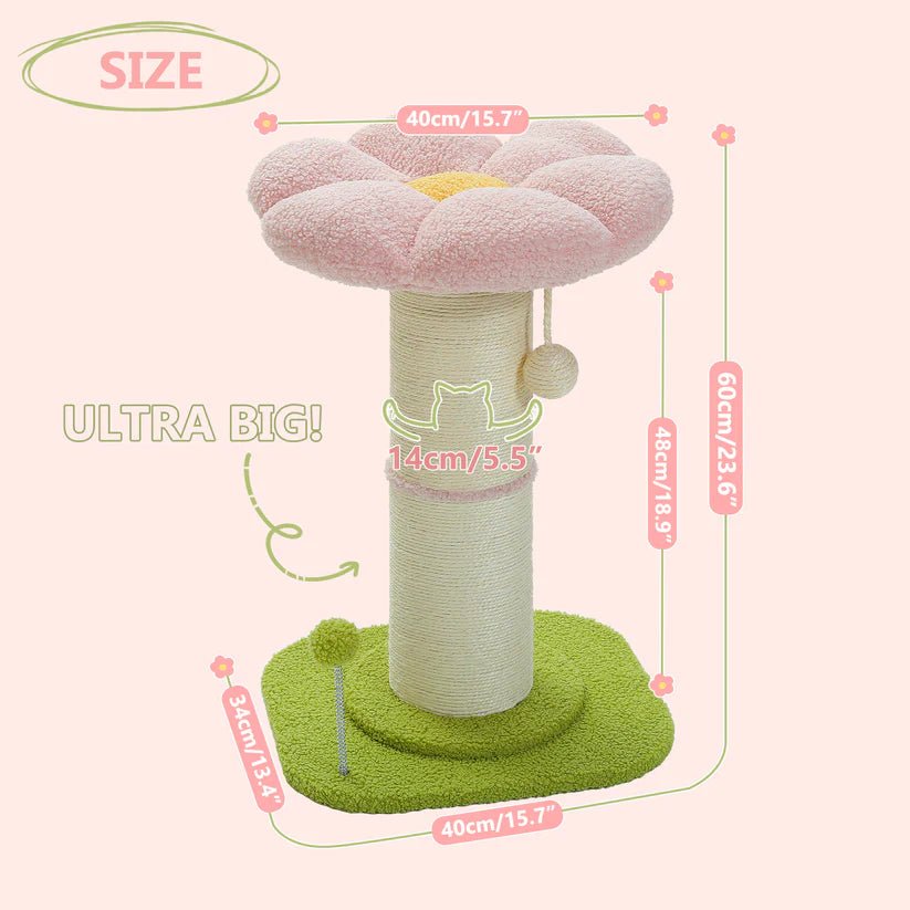 Flower Cat Post - 60cm - House Of Pets Delight (HOPD)