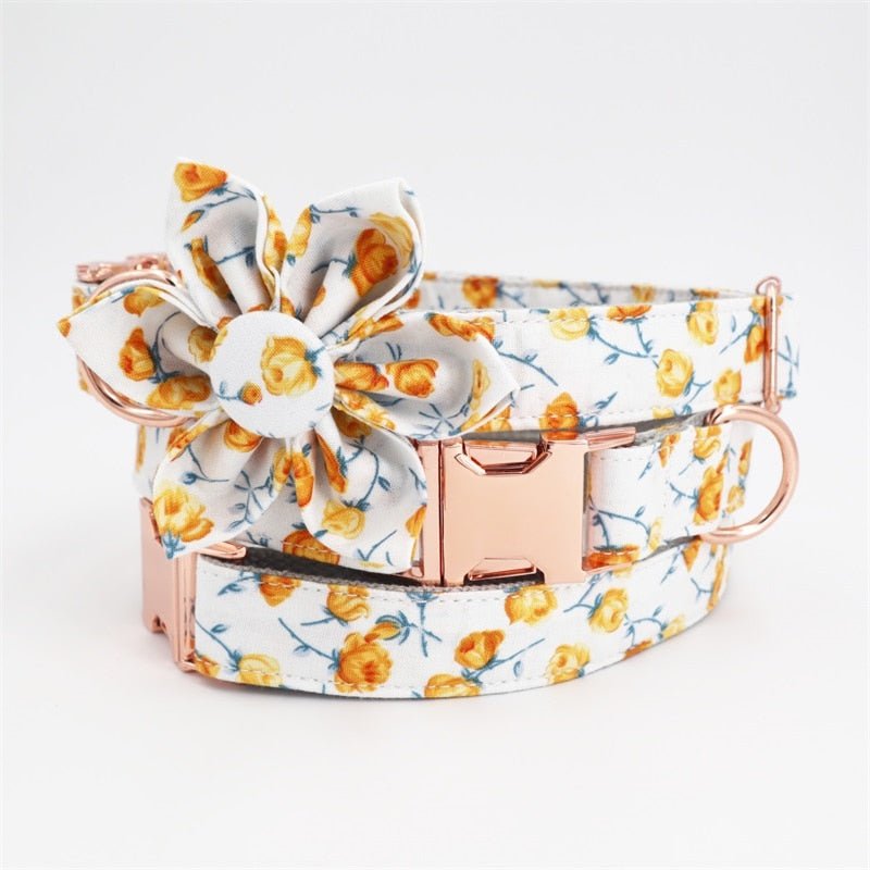 Flower Collar & Lead Set in Yellow - House Of Pets Delight (HOPD)