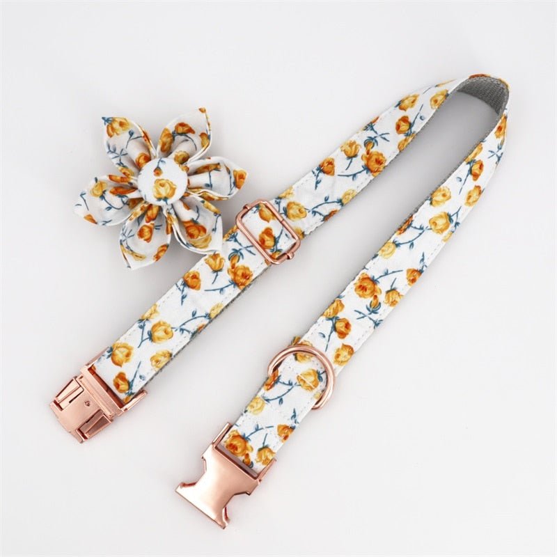 Flower Collar & Lead Set in Yellow - House Of Pets Delight (HOPD)