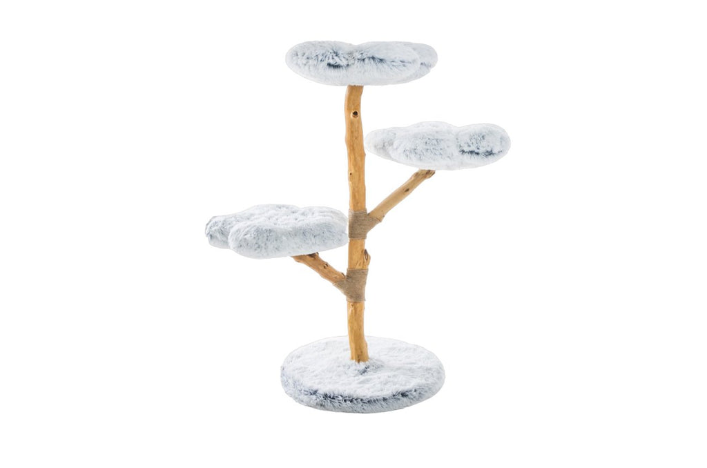 Fluffy Blossom Real Wood Cat Tree XL - Grey - House Of Pets Delight (HOPD)