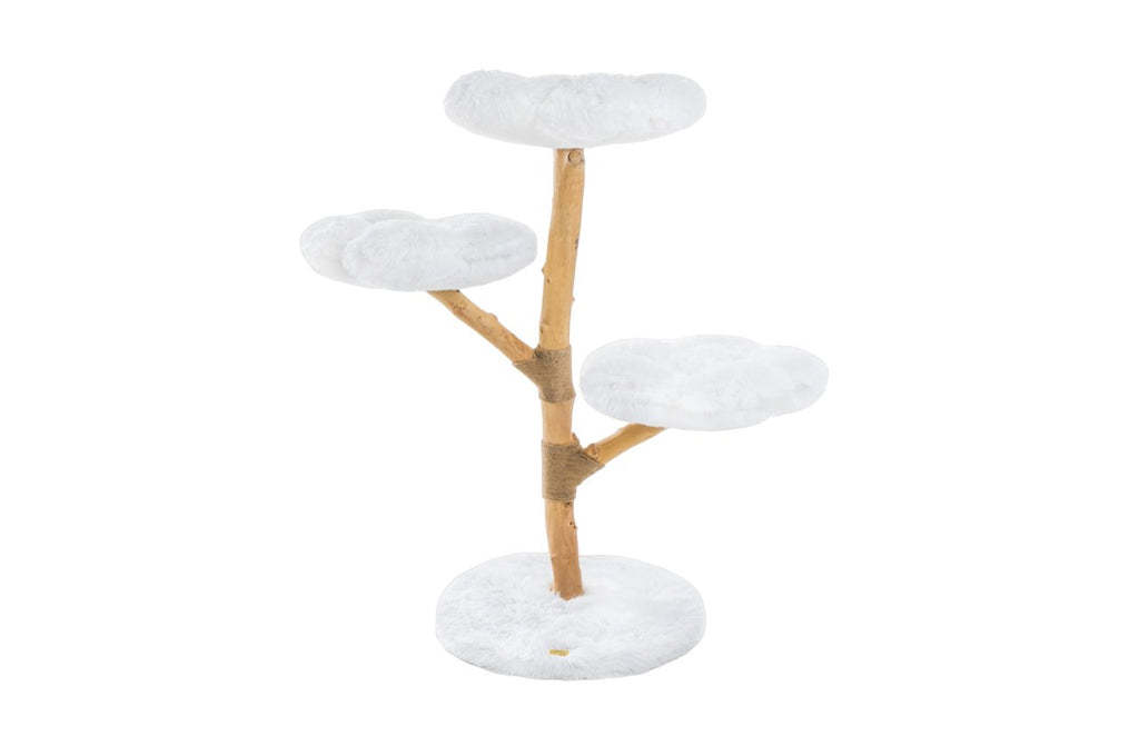 Fluffy Blossom Real Wood Cat Tree XL - White - House Of Pets Delight (HOPD)