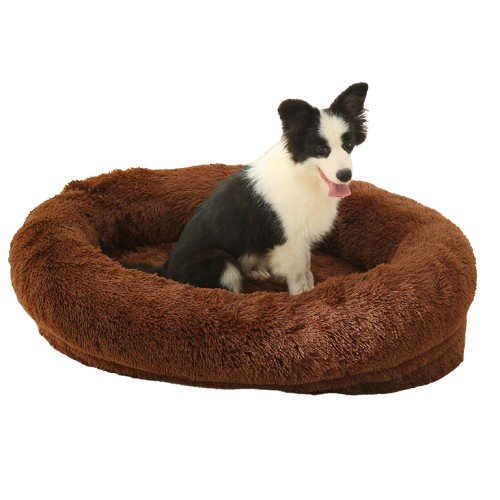 Fluffy Oval - Shaped Pet Bed - Cocoa - House Of Pets Delight (HOPD)