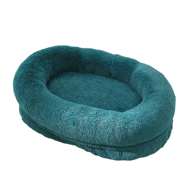 Fluffy Oval - Shaped Pet Bed - Emerald - House Of Pets Delight (HOPD)