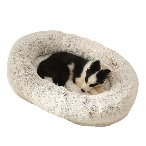 Fluffy Oval - Shaped Pet Bed - Gradient Coffee - House Of Pets Delight (HOPD)