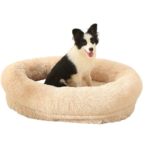 Fluffy Oval - Shaped Pet Bed - Nude - House Of Pets Delight (HOPD)