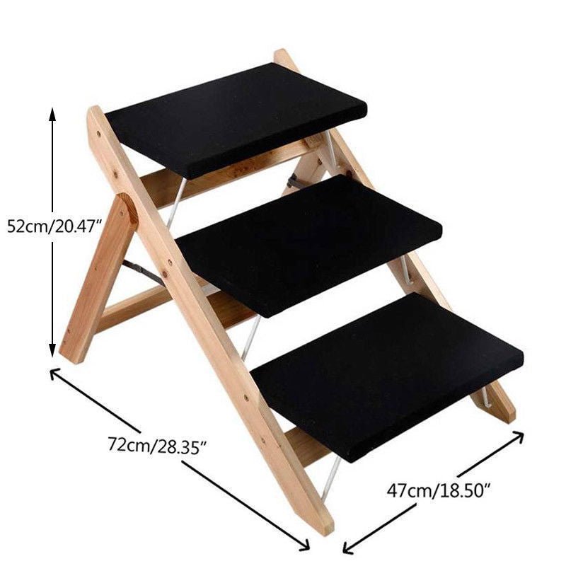 Foldable & Portable Pet Ladder Stairs with Washable Cover - House Of Pets Delight (HOPD)