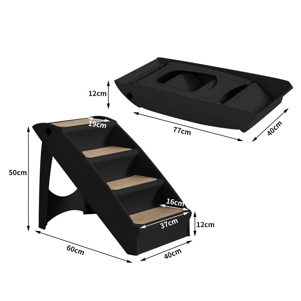 Foldable & Washable Pet Stairs Ramp - Black - House Of Pets Delight (HOPD)