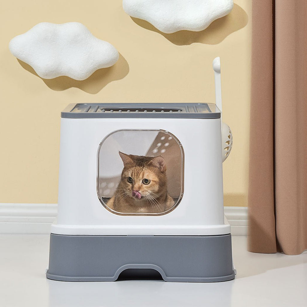 Fully Enclosed Cat Litter Box - House Of Pets Delight (HOPD)