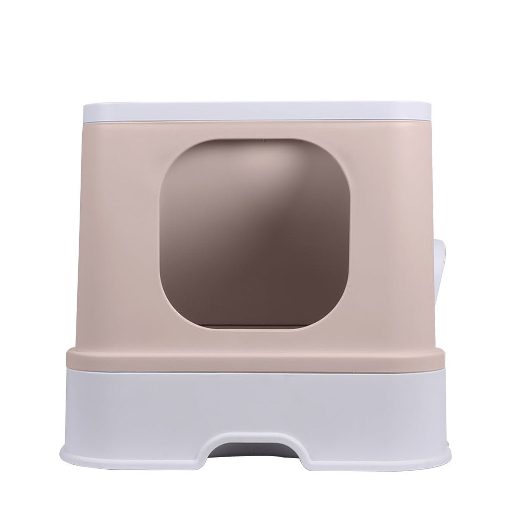 Fully Enclosed Kitty Toilet Basin in Blush - House Of Pets Delight (HOPD)