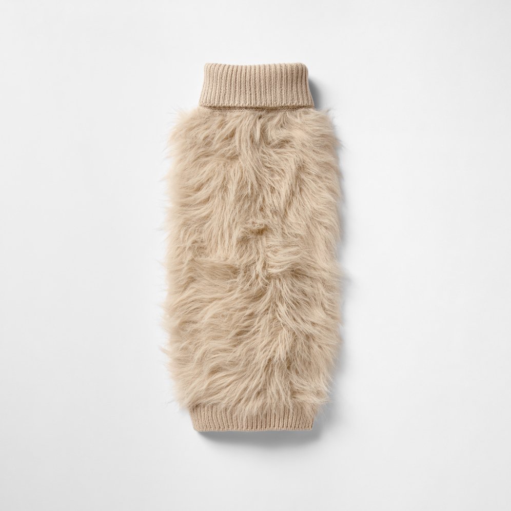 Fur Knit Jumper – Ecru - House Of Pets Delight (HOPD)