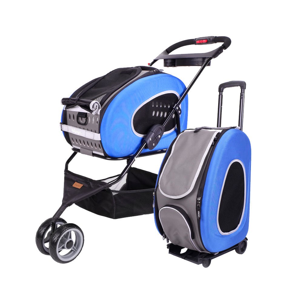 Ibiyaya 5 - in - 1 Combo Pet Carrier & Stroller - Blue - House Of Pets Delight (HOPD)