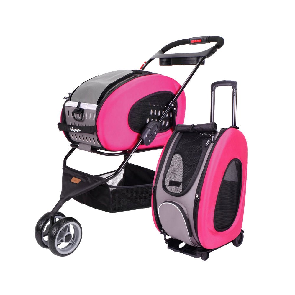 Ibiyaya 5 - in - 1 Combo Pet Carrier & Stroller - Hot Pink - House Of Pets Delight (HOPD)