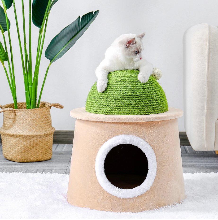 Igloo Playhouse Cat Condo Scratcher - House Of Pets Delight (HOPD)