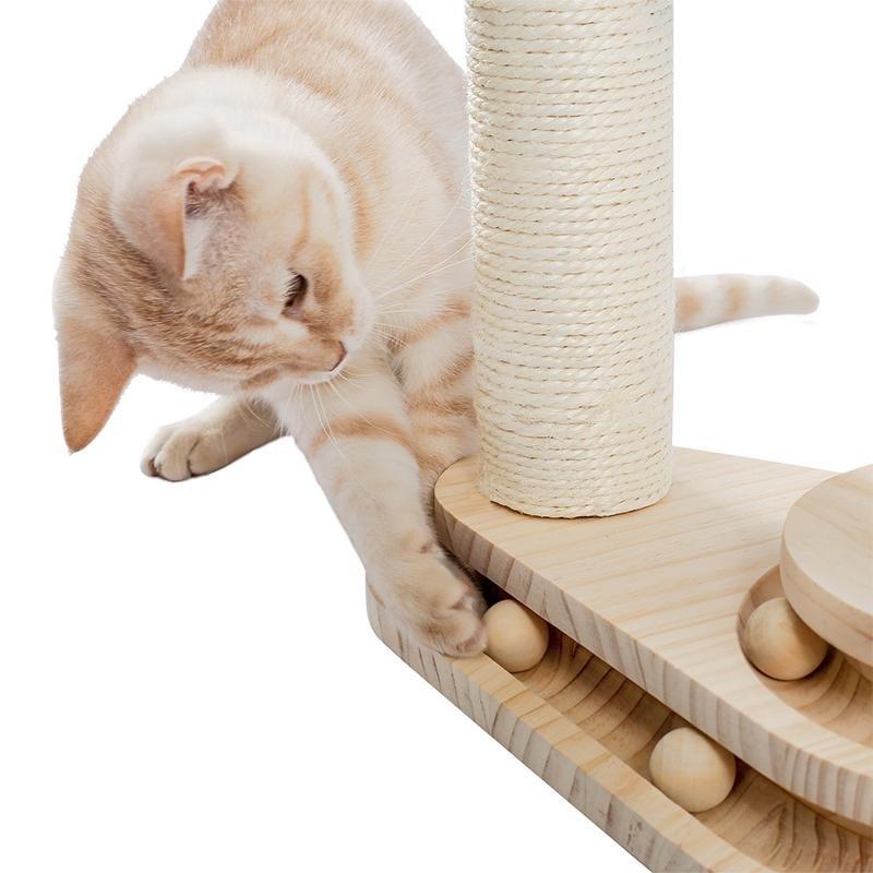 Interactive Turntable Wooden Ball Cat Toy - House Of Pets Delight (HOPD)