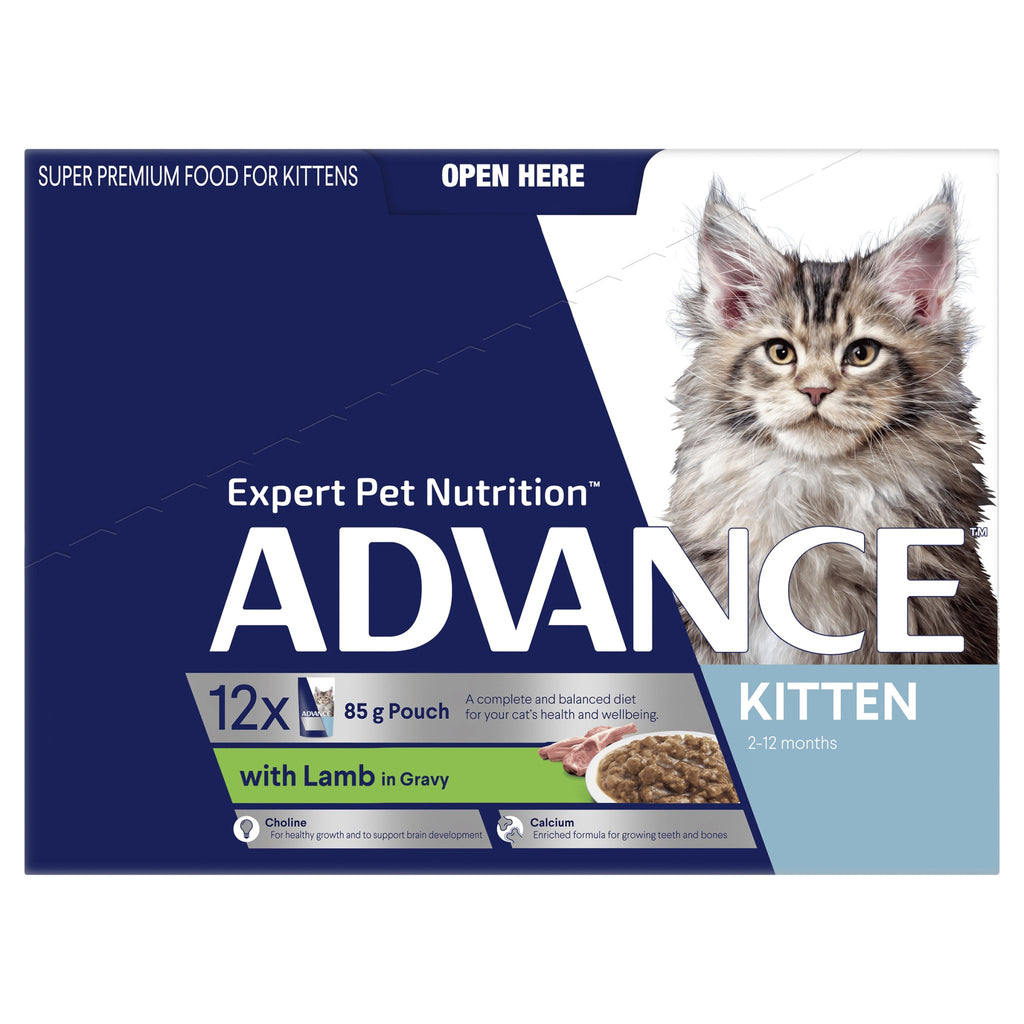 Kitten Lamb In Gravy Wet Cat Food Pouches 12X85G - House Of Pets Delight (HOPD)