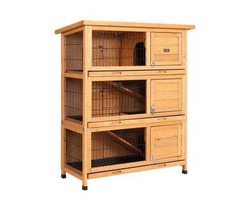 Large Waterproof Wooden Pet Rabbit Hutch with Metal Run - House Of Pets Delight (HOPD)