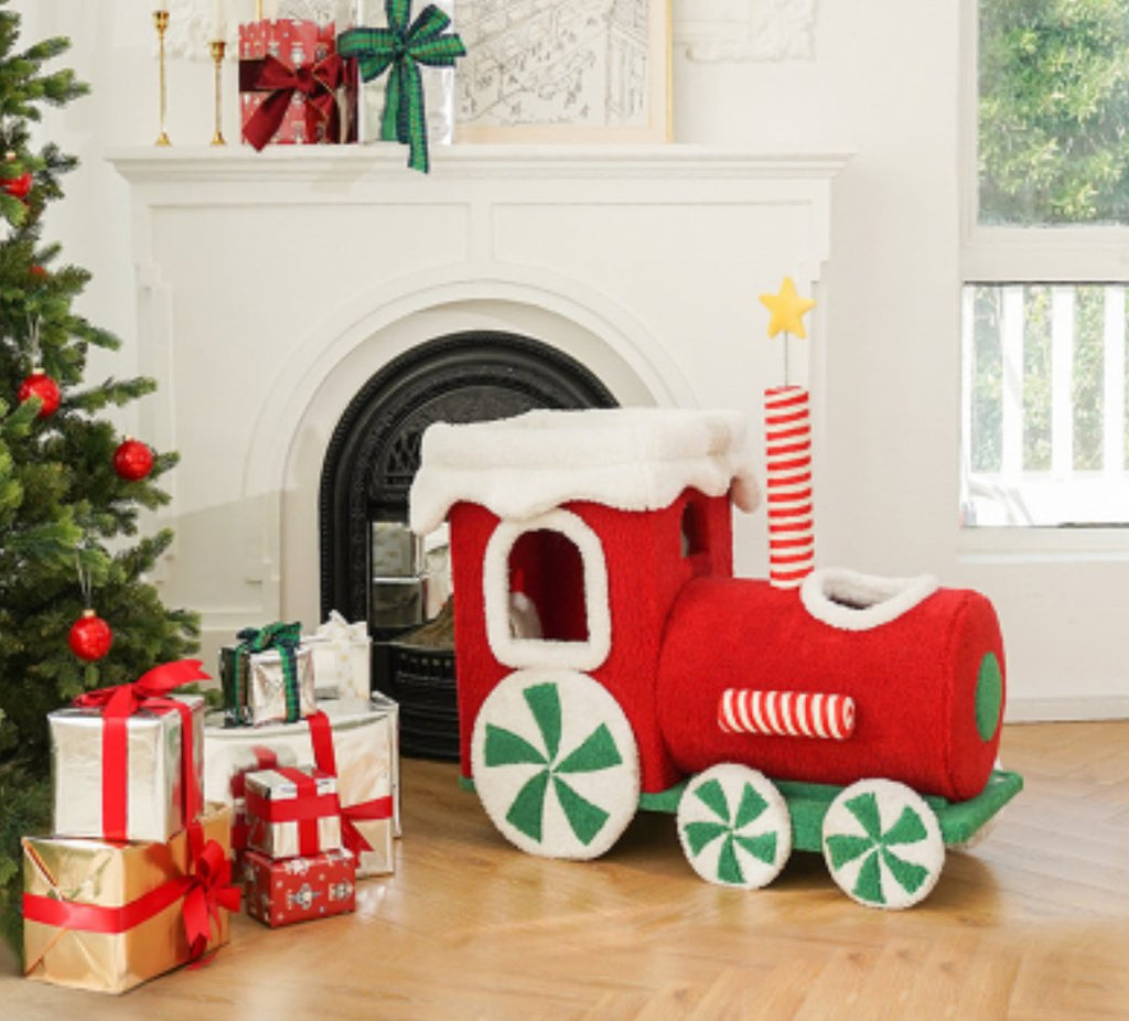 Limited Time - Christmas Gift Train Cat Tree - House Of Pets Delight (HOPD)