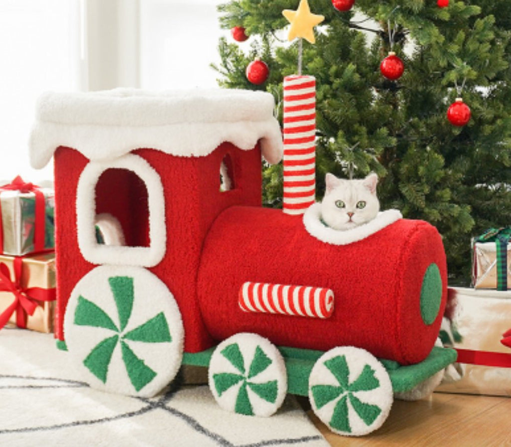 Limited Time - Christmas Gift Train Cat Tree - House Of Pets Delight (HOPD)