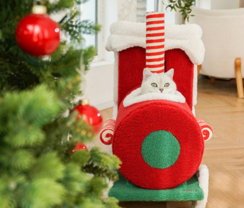 Limited Time - Christmas Gift Train Cat Tree - House Of Pets Delight (HOPD)