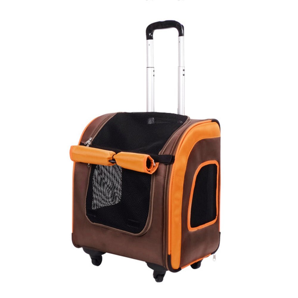 Liso Backpack Parallel Transport Pet Trolley – Orange/Brown - House Of Pets Delight (HOPD)