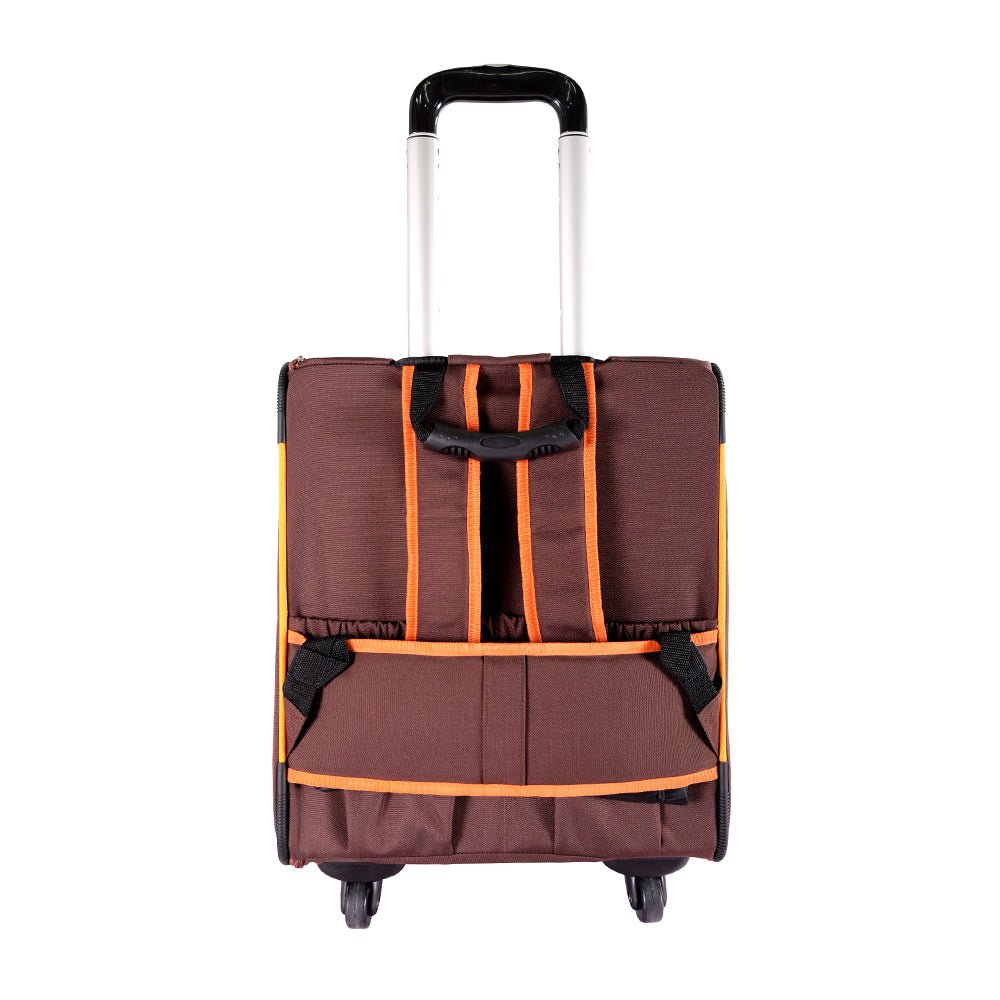 Liso Backpack Parallel Transport Pet Trolley – Orange/Brown - House Of Pets Delight (HOPD)