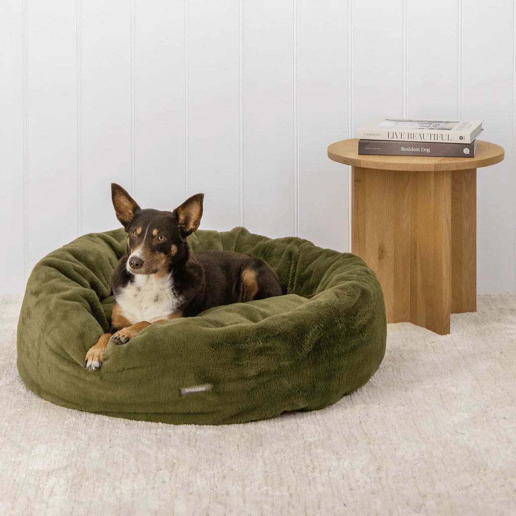 Luxe Fur Cuddler Dog Bed - Leaf - House Of Pets Delight (HOPD)