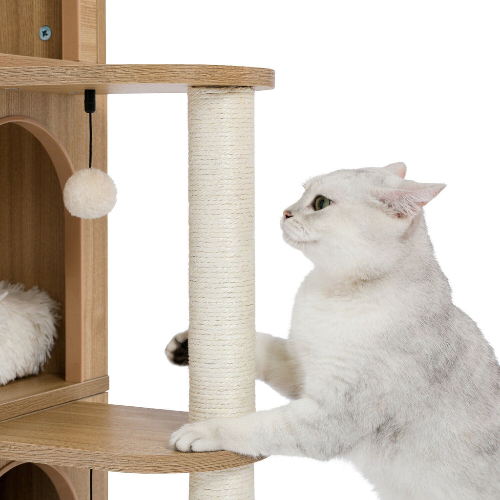 Luxury Wooden Cat Castle House With Storage Space - House Of Pets Delight (HOPD)