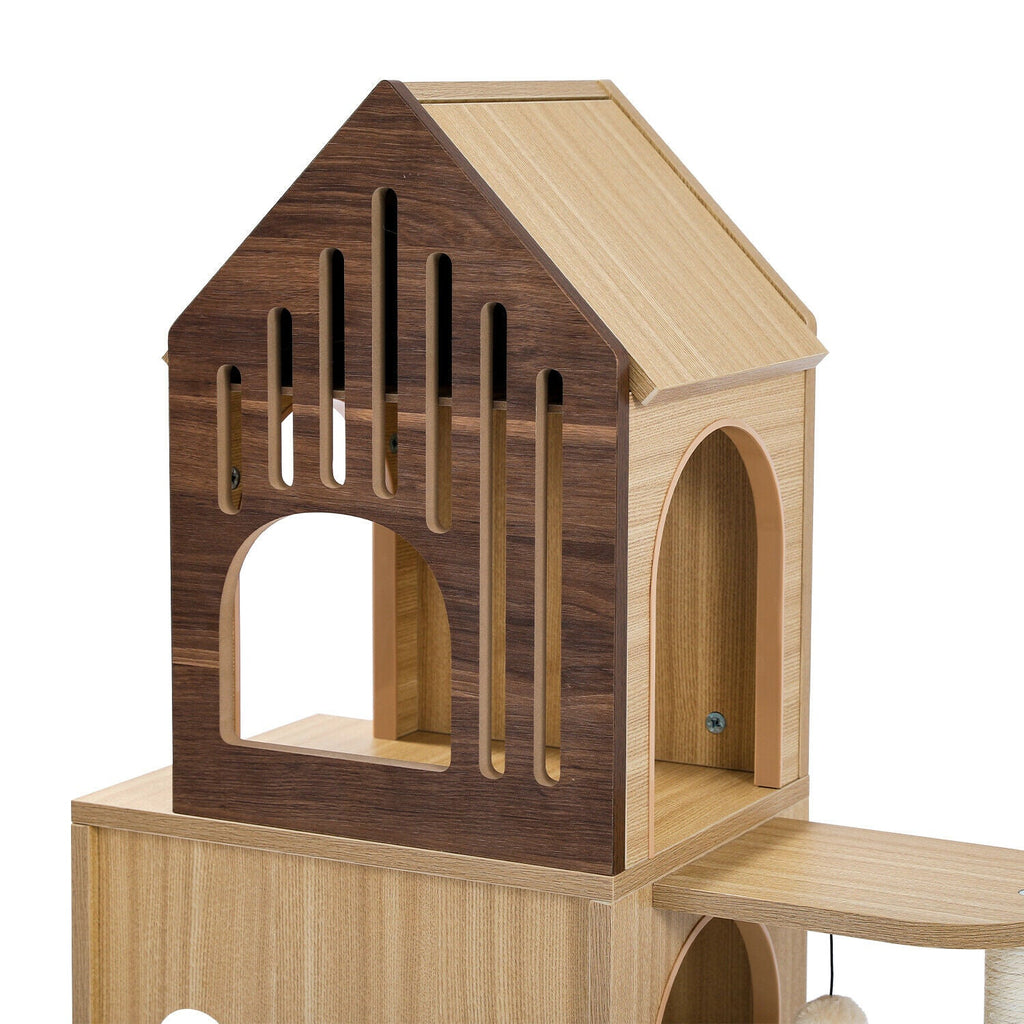 Luxury Wooden Cat Castle House With Storage Space - House Of Pets Delight (HOPD)