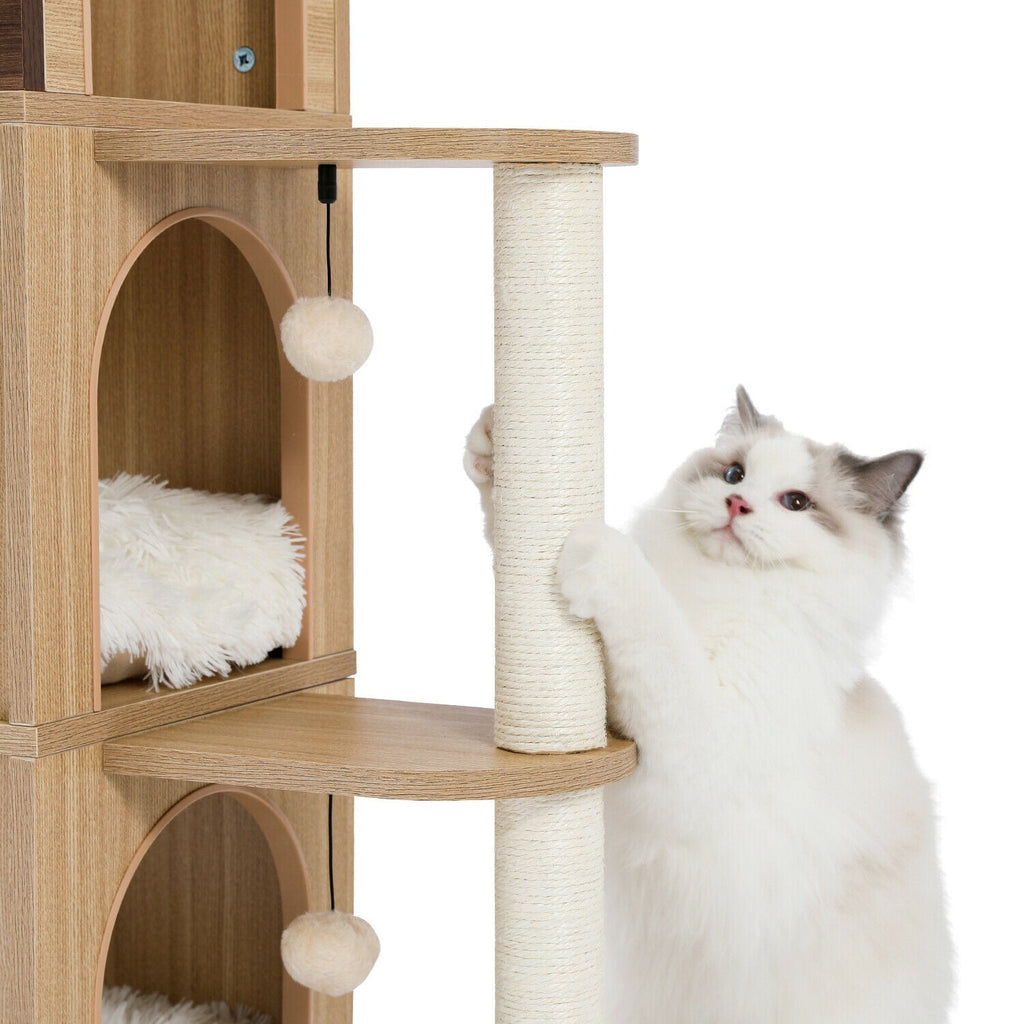 Luxury Wooden Cat Castle House With Storage Space - House Of Pets Delight (HOPD)