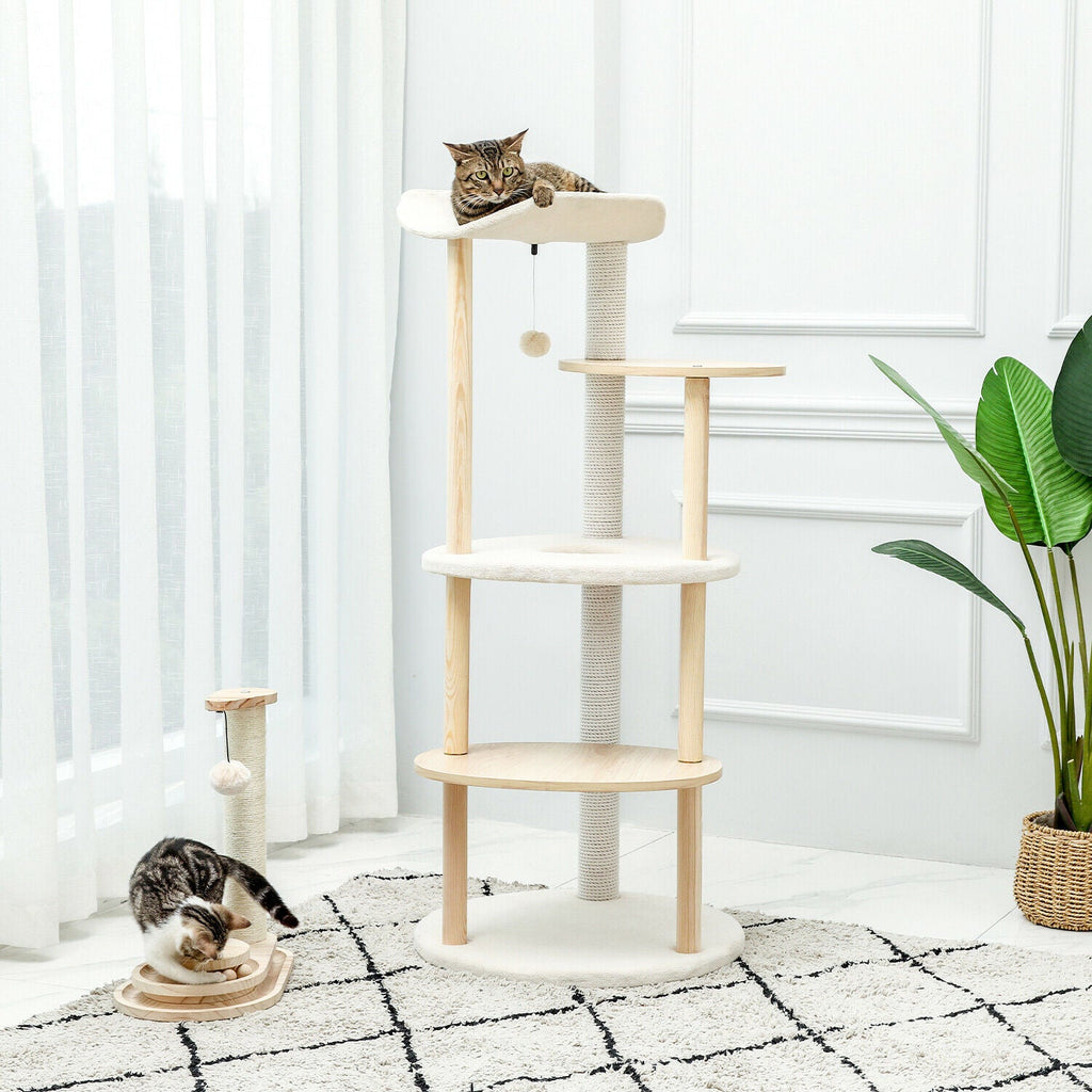 Minimal Multi - level 124.5cm Cat Scratch Tower - House Of Pets Delight (HOPD)