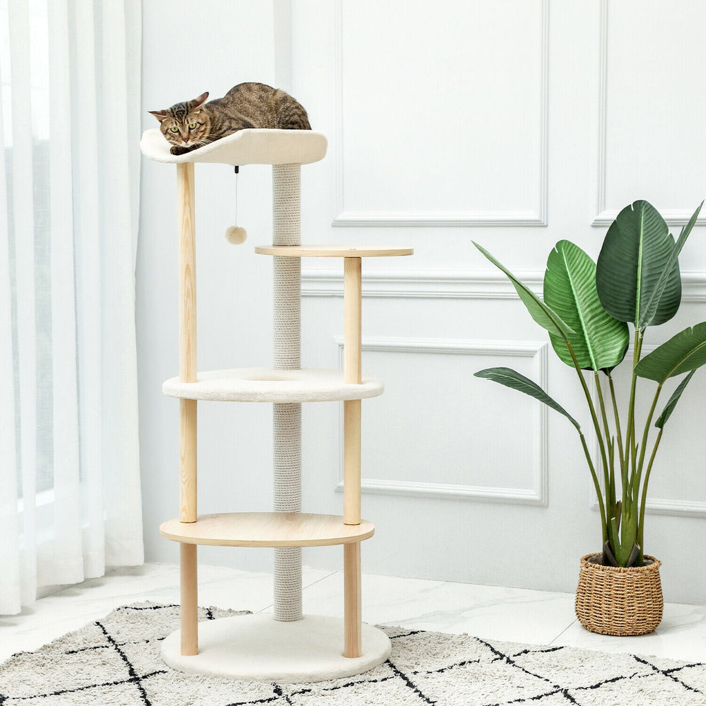 Minimal Multi - level 124.5cm Cat Scratch Tower - House Of Pets Delight (HOPD)