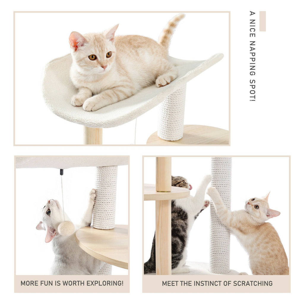 Minimal Multi - level 124.5cm Cat Scratch Tower - House Of Pets Delight (HOPD)