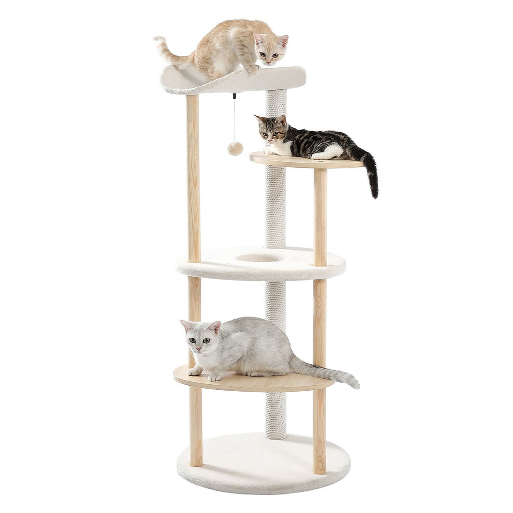 Minimal Multi - level 124.5cm Cat Scratch Tower - House Of Pets Delight (HOPD)