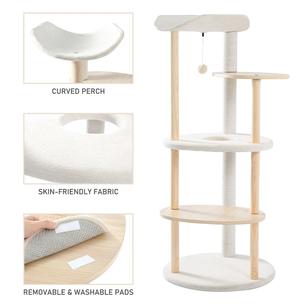 Minimal Multi - level 124.5cm Cat Scratch Tower - House Of Pets Delight (HOPD)