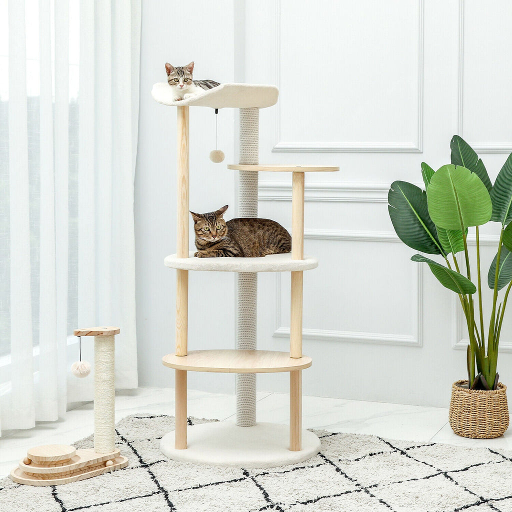 Minimal Multi - level 124.5cm Cat Scratch Tower - House Of Pets Delight (HOPD)