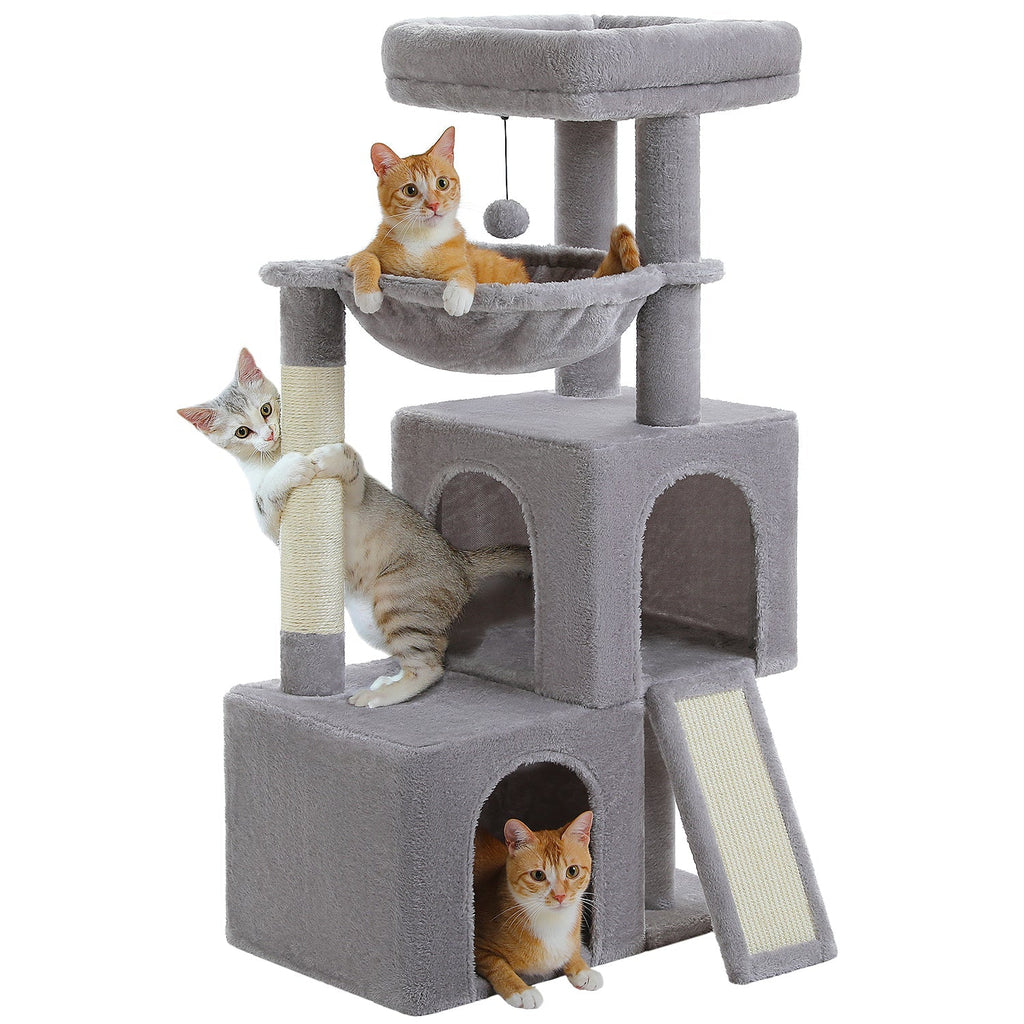 Minimalist 104cm Cat Tree Scratching Tower - Grey - House Of Pets Delight (HOPD)